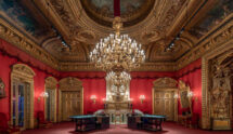 Two Roulette Wheels Inside an Elaborate Baden-Baden Casino Room