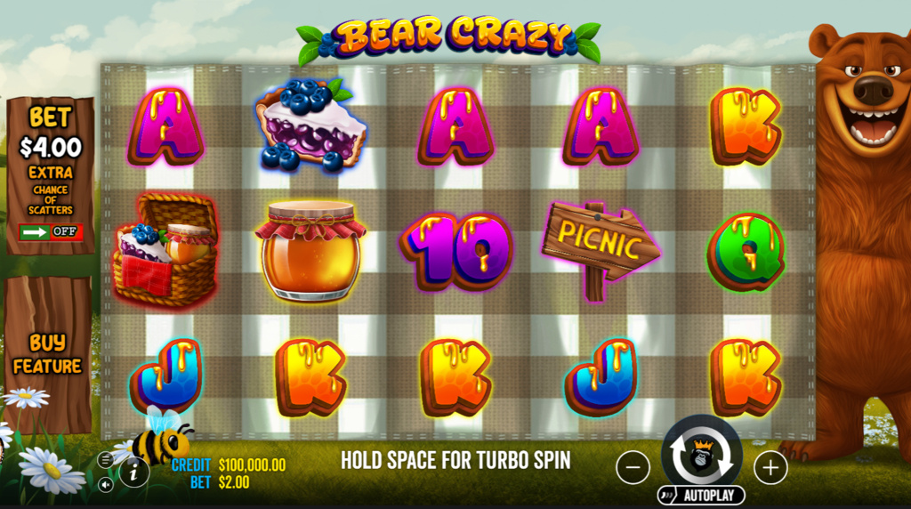 Screenshot from the New Bear Crazy Slot by Pragmatic Play