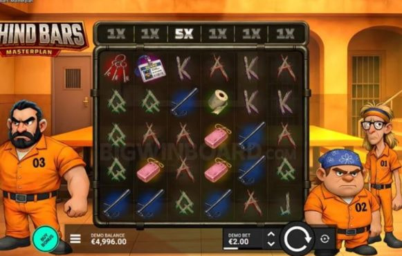 Screenshot from the New Behind Bars Masterplan Slot by Bullshark Games