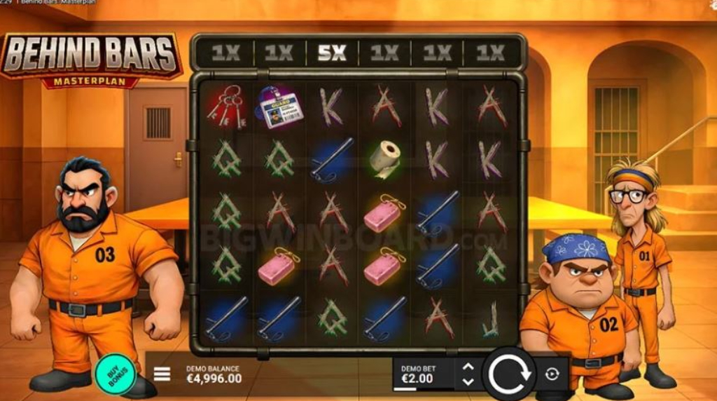 Screenshot from the New Behind Bars Masterplan Slot by Bullshark Games