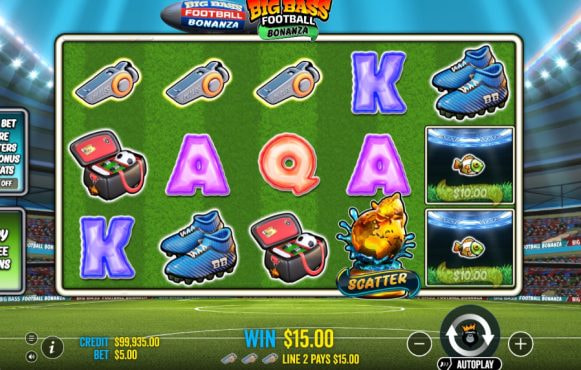 Screenshot from the New Big Bass Football Bonanza Slot by Pragmatic Play