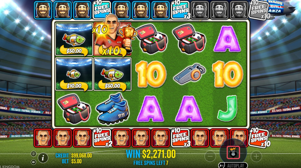 Screenshot from the Free Spins of Big Bass Football Bonanza