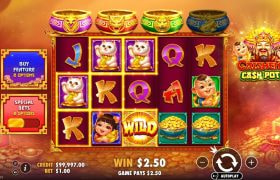 Screenshot from the New Caishen's Cash Pots Slot by Pragmatic Play