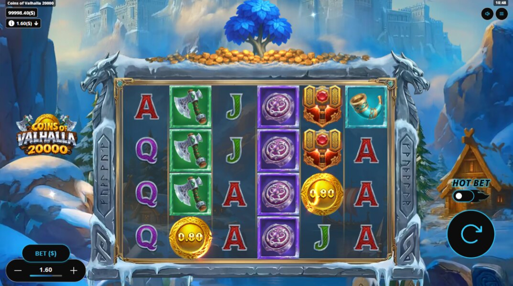 Screenshot from the New Coins of Valhalla 20000 Slot by Gaming Corps