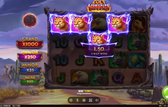 Screenshot from the New Colt Lightning Inferno Slot by Play'n GO