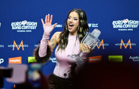Dara, Representing Bulgaria, at the Press Conference After Winning the 70th Eurovision Song Contest.