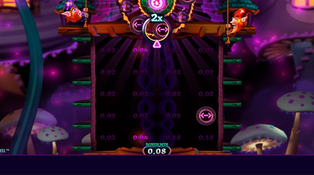 Screenshot from the Bonus Round of Fire Gnomes 2 Magic Wheel