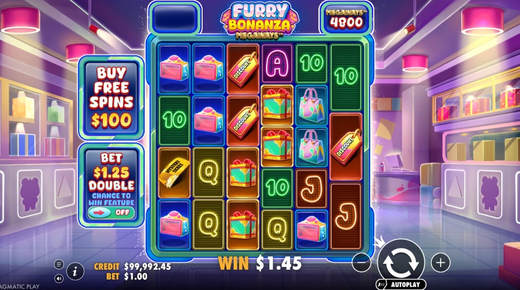 Screenshot from the New Furry Bonanza Megaways Slot by Pragmatic Play