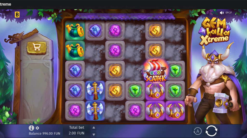 Screenshot from the New Gemhalla Xtreme Slot by BGaming