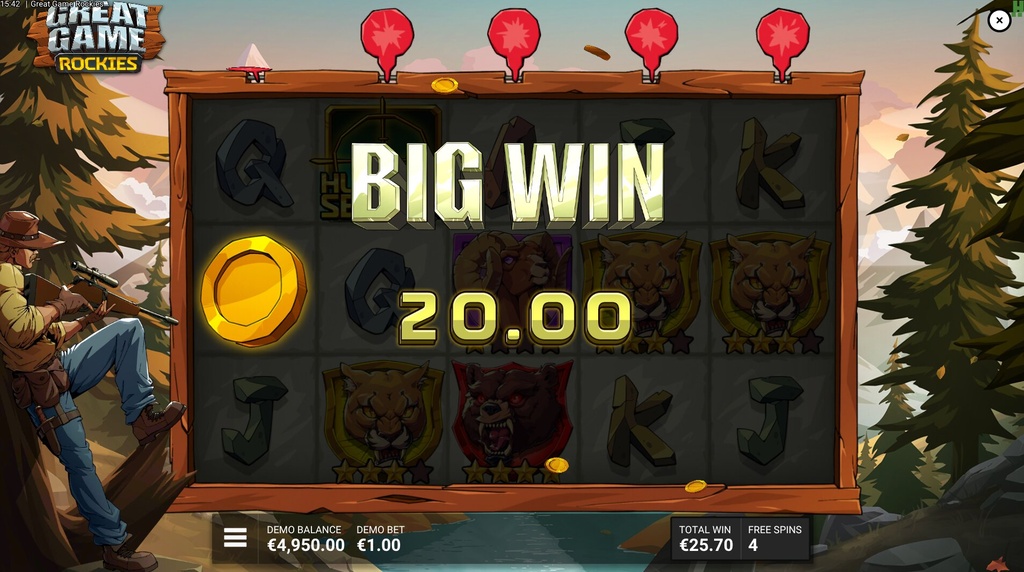 Screenshot from the Country Strong Free Spins Round of Great Game Rockies