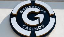 A General View of the Grosvenor Casinos Logo Sign in Southend-on-Sea.