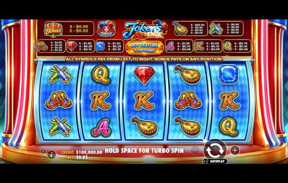 Screenshot from the New Joker's Revenge Slot by Pragmatic Play