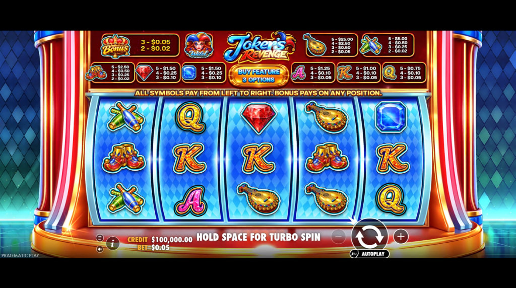 Screenshot from the New Joker's Revenge Slot by Pragmatic Play