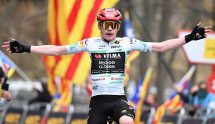Jonas Vingegaard Winning a Stage of the 2026 Volta a Catalunya.