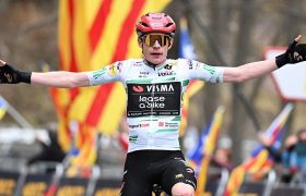 Jonas Vingegaard Winning a Stage of the 2026 Volta a Catalunya.