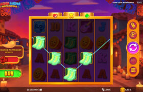 Screenshot from the New Lucha Lucha Respin Rumble Slot by Fantasma Games
