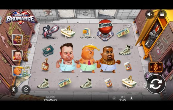 Screenshot from the New Mortal Bromance Slot by Shady Lady