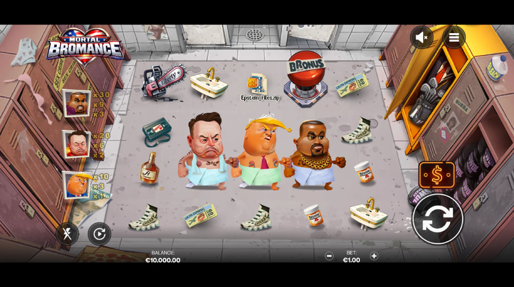 Screenshot from the New Mortal Bromance Slot by Shady Lady