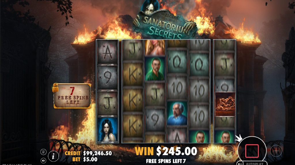 Screenshot from the Free Spins Game of Sanatorium Secrets