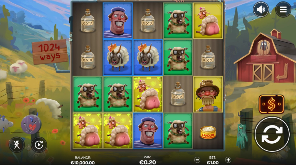 Screenshot from the New Sheeple Slot by Shady Lady