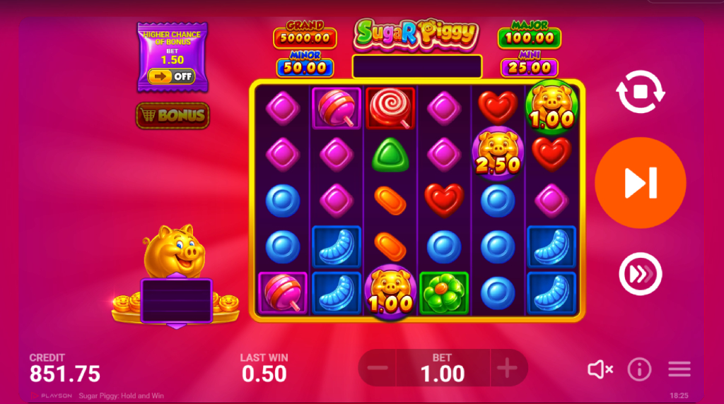 Screenshot from the New Sugar Piggy Slot by Playson