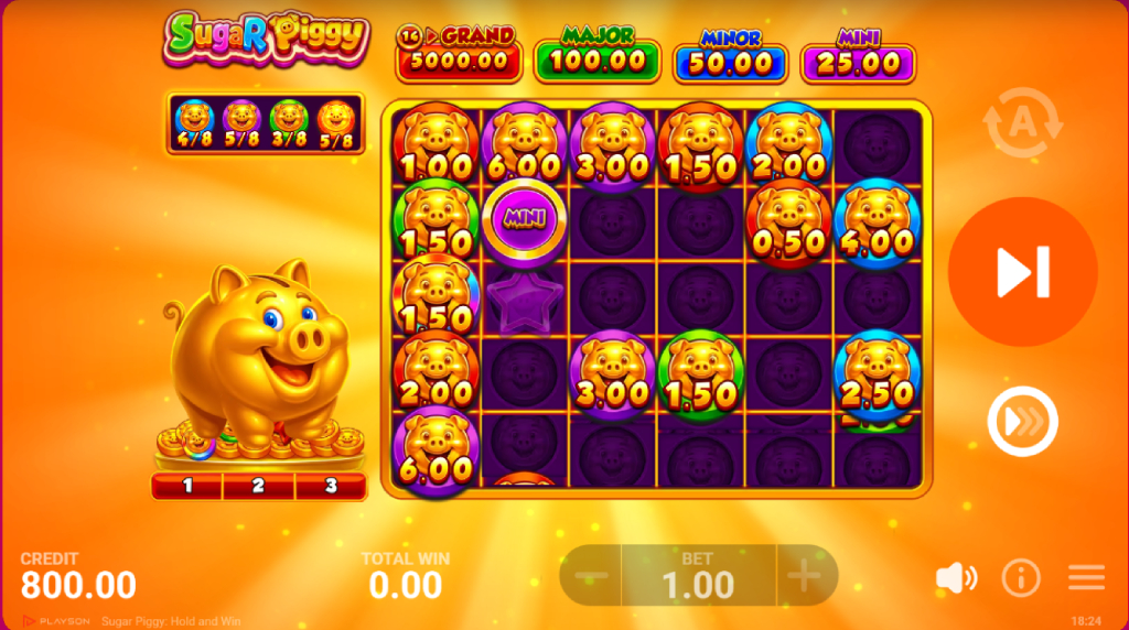 Screenshot from the Super Bonus Game of Sugar Piggy