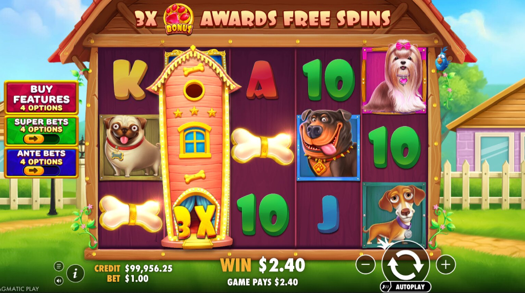 Screenshot from the New The Big Dog House Slot by Pragmatic Play