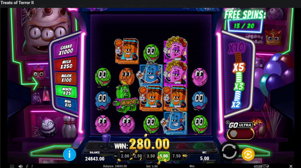 Screenshot from the Free Spins of Treats of Terror 2