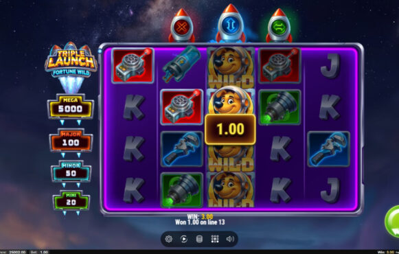 Screenshot from the New Triple Launch Fortune Wild Slot by Play'n GO