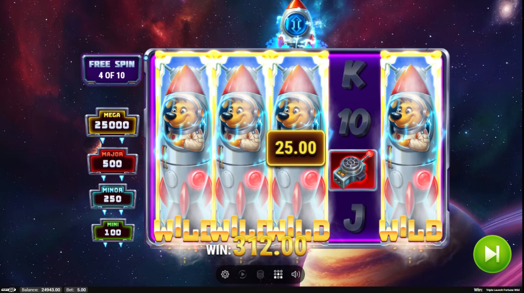 Screenshot from the Free Spins of Triple Launch Fortune Wild