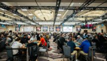 Players, Tables, Chips and Cards at the World Series of Poker.