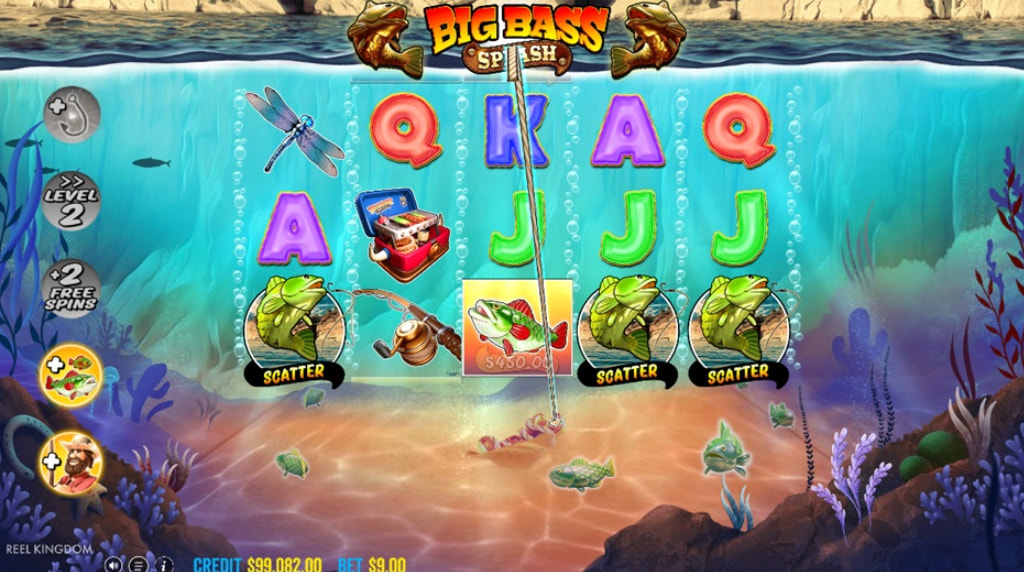 Screenshot af udbetalingstabellen i Big Bass Splash