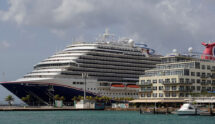 The Carnival Horizon Cruise Ship Seen Leaving Aruba Cruise Terminal