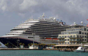 The Carnival Horizon Cruise Ship Seen Leaving Aruba Cruise Terminal