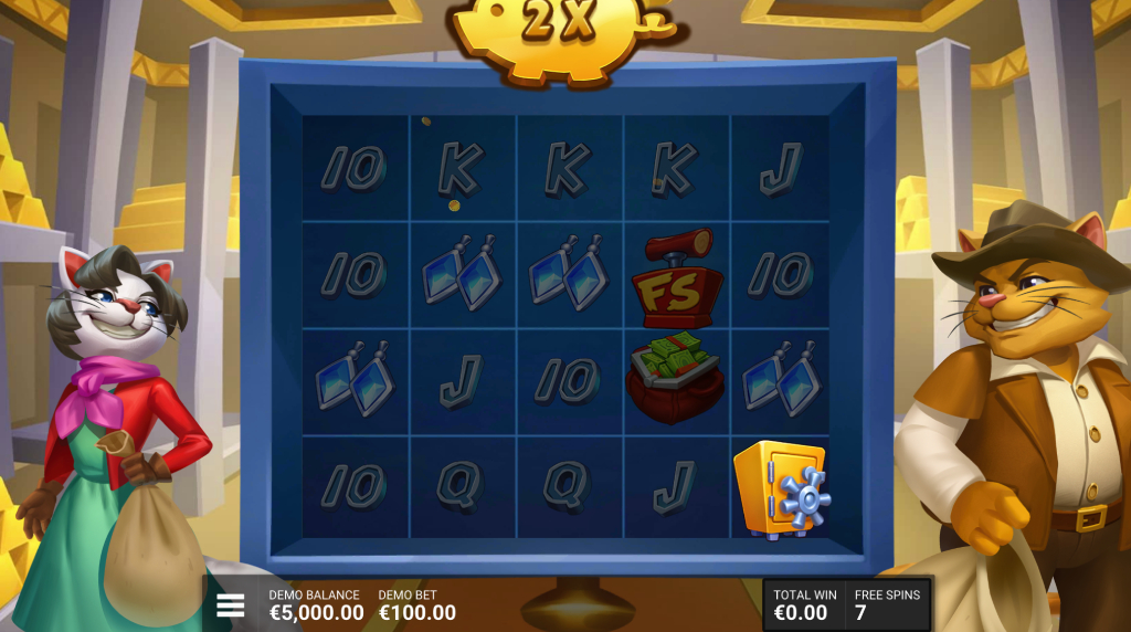 Screenshot from the free spins of Cash Crooks