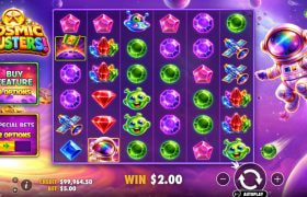 Screenshot from the New Cosmic Clusters Slot by Pragmatic Play