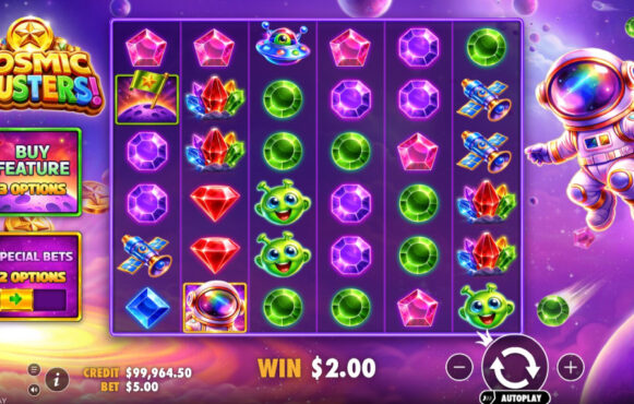 Screenshot from the New Cosmic Clusters Slot by Pragmatic Play