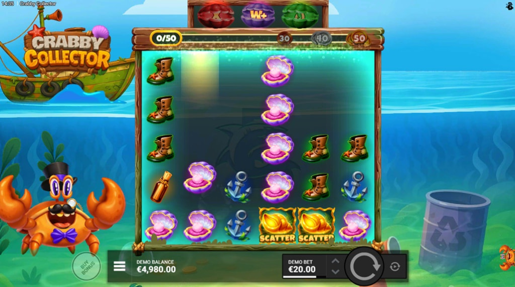 Screenshot fra den Nye Crabby Collector Slot af Bullshark Games