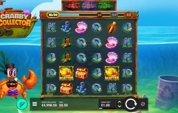 Screenshot from the New Crabby Collector Slot by Bullshark Games