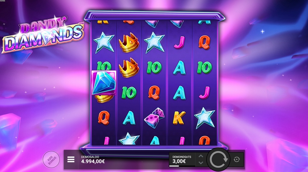 Screenshot fra den Nye Dandy Diamonds Slot af Hacksaw Gaming