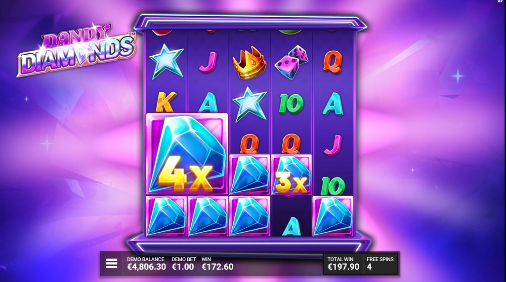 Screenshot van Dandy Diamonds Gratis Spins Bonusronde