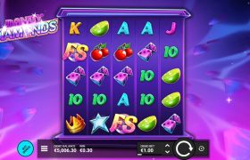 Screenshot van de nieuwe Dandy Diamonds slot van Hacksaw Gaming