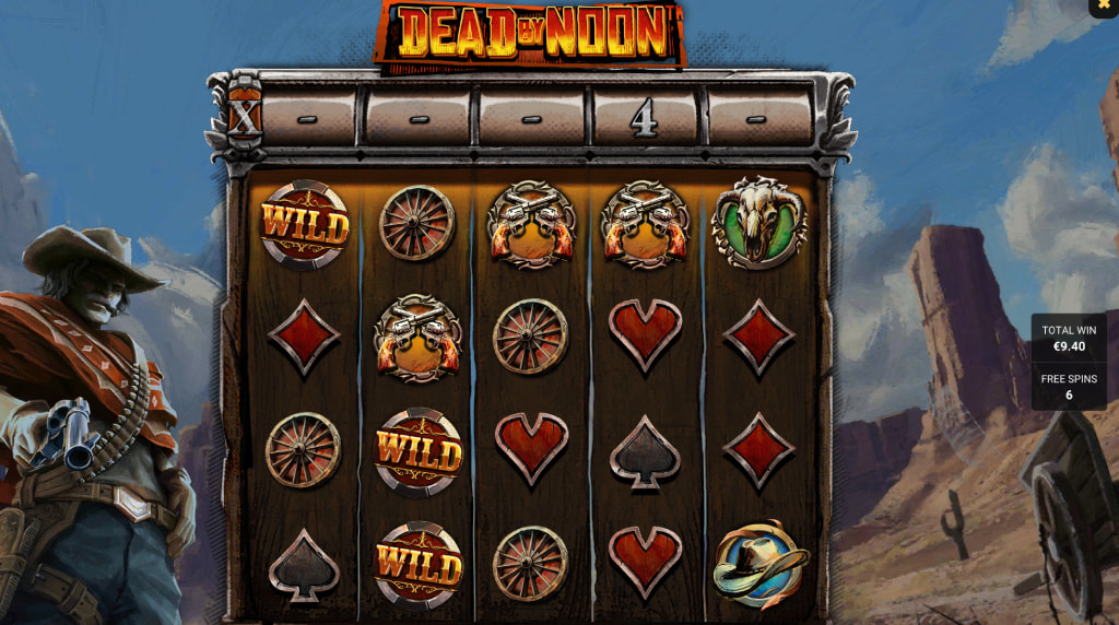 Screenshot from the free spins of Dead By Noon
