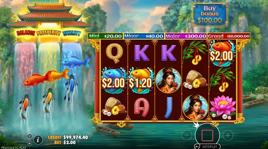 Screenshot fra den Nye Dragon’s Gate Bonus Choice Slot af Pragmatic Play