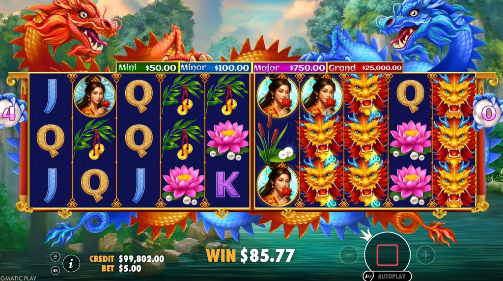 Screenshot from the free spins of Dragon's Gate Bonus Choice
