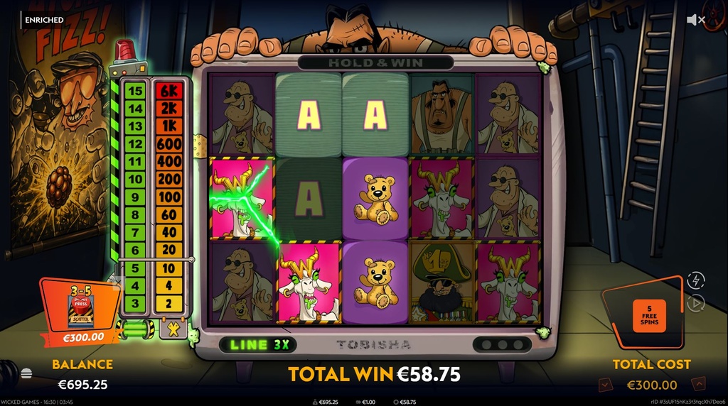 Screenshot van de Enriched Bonusronde