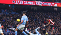 Please Gamble Responsibly Signage Seen at Etihad Stadium During a 2024 Premier League Match