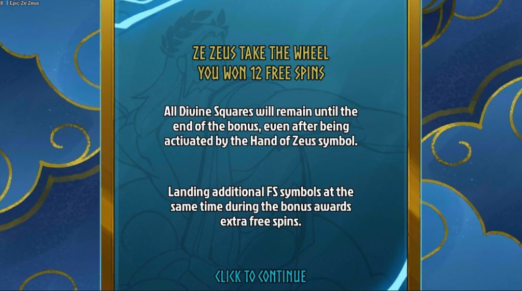 Screenshot della funzione Ze Zeus Take the Wheel