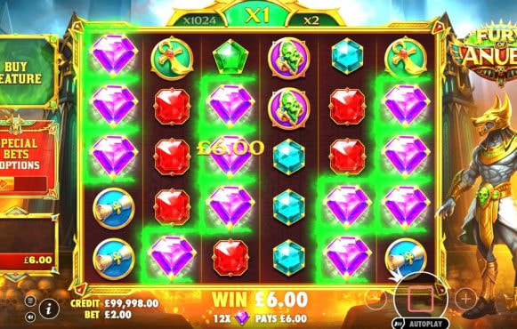 Screenshot fra den Nye Fury of Anubis Slot af Pragmatic Play