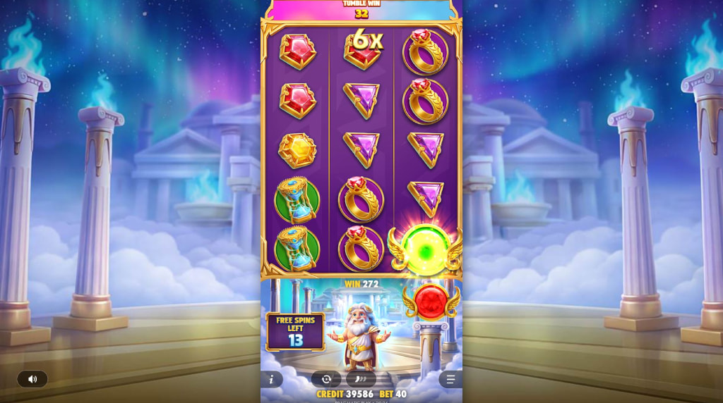Screenshot van Gates of Olympus POP Gratis Spins Bonusronde